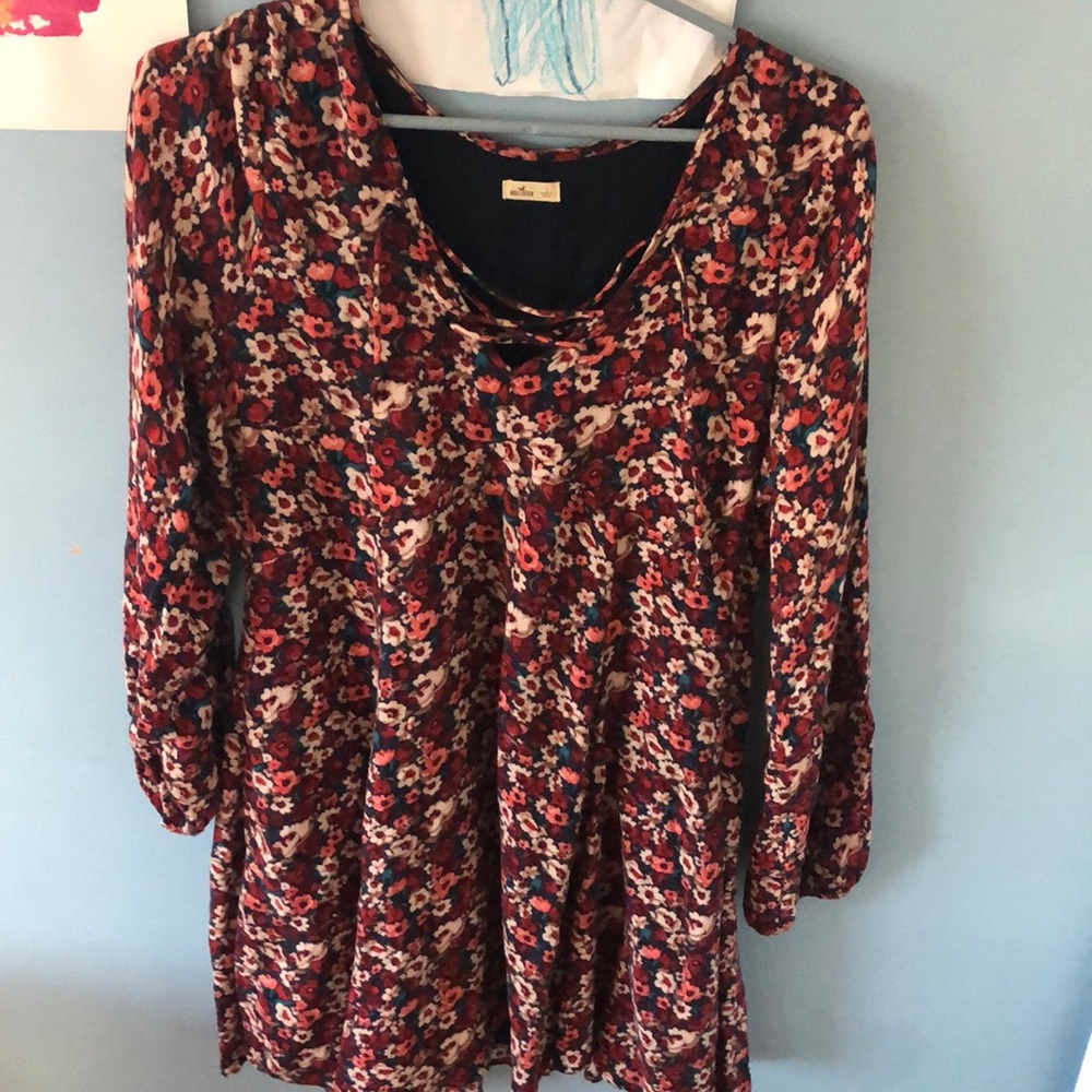 Hollister front tie floral dress